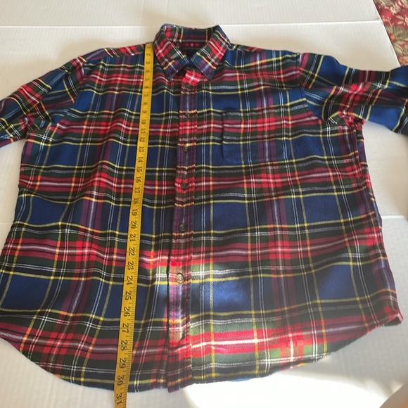 Lands’ End multi color plaid flannel  long sleeve shirt Men’s size L - Picture 10 of 13